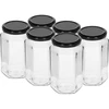 Barattolo twist off 385ml con coperchio nero fi 63, 6 pezzi.  - 1 