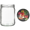 Barattolo twist off 500 ml con coperchio colorato fi82/6 - 6 pezzi - 6 