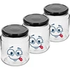 Barattolo twist-off 580ml con stampa Faccina e coperchio fi 82/6 - 3 pezzi - 2 