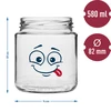 Barattolo twist-off 580ml con stampa Faccina e coperchio fi 82/6 - 3 pezzi - 7 
