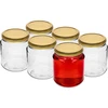 Barattolo twist-off, cicciottello 580ml con coperchio dorato fi82/6, 6 pezzi. - 2 