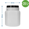 Barile Quadrato da 20 L, bianco, con maniglie, Sterk - 10 