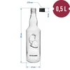 Bottiglia 0,5 L con tappo e stampa Limoncello 4 pezzi - 6 
