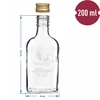 Bottiglia 200ml con tappo a vite, stampa ORECCHIE DI CONIGLIO 6pz - 6 