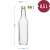 Bottiglia 500 ml per vodka dritta con tappi - 8 pezzi - 7 