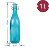 Bottiglia di vetro 1 L con chiusura ermetica - in vari colori - 2 