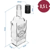Bottiglia Monastica 0,5 L, con tappo e stampa Grappa - 6 