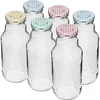 Butelka TO na sok 330 ml z zakrętką fi 43 - 6 szt. - 10 butelka na sok, butelka 330 ml, butelka Kubuś, butelka na przecier, butelka na syrop, zakrętka TO, zakrętka z klikiem, kolorowe zakrętki, zestaw butelek z zakrętkami, do pasteryzacji