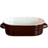Ceramica - pentola per strutto, allungata con coperchio 0,75L - 2 