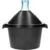 Damigiana di vetro per vino 5 L - con cesto in plastica  - 1 