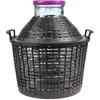 Damigiana per vino 15 L a bocca larga con cestello in plastica - 6 