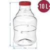 Damigiana per vino leggera, infrangibile, con cinghie, 10 L - 6 