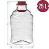 Damigiana per vino leggera, infrangibile, con manico, 25 L - 6 