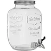 Dispenser per limonata con rubinetto - in vetro, 4 L ['dispenser per limonata', ' barattolo per bevande', ' dispenser con rubinetto', ' barattolo 4 litri con rubinetto', ' bottiglione in vetro con rubinetto', ' bottiglione in vetro per bevande', ' contenitore per bevande', ' dispenser per bevande da festa', ' dispenser con rubinetto da giardino', " limonata all'aperto", ' rinfresco estivo']