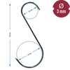 Ganci per affumicatura - S, affilati 3mm x 150mm 5 pezzi - 6 