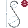 Ganci per affumicatura - S, tagliati a 45° 5mm x 150mm 5 pezzi - 7 