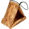 Mangiatoia in legno per uccelli - triangolare - 3 