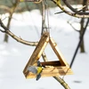 Mangiatoia in legno per uccelli - triangolare - 12 