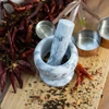 Mortaio da cucina in marmo, grigio, fi 10,5 cm - 11 