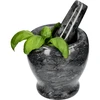 Mortaio da cucina in marmo, nero, fi 10,5 cm - 8 