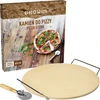 Pietra per pizza con manico e coltello, in cordierite, rotonda 33 cm - 6 