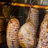 Rete per salumi bianca con dimensioni di 12,5 cm x 5 m, con resistenza termica fino a 220°C - 10 