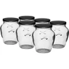 Słoik Amfora 580 ml (fi 82) z zakrętką czarną 6 szt. - 9 zestaw słoików, słoiki do kiszenia, słoiki do dżemów, słoiki z zakrętkami, słoiki fi 82, słoiki z zakrętkami 6 zaczepów, słoiki z bordowymi zakrętkami, do przetworów, do weków, do miodu, na miód, do pasteryzacji, słoik 0,5 L