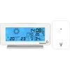 Stacja pogodowa RCC, DCF – elektroniczna, bezprzewodowa, podświetlana czujnik, biała - 4 stacja pogodowa, domowa stacja pogodowa, temperatura, temperatura otoczenia, kontrola temperatury, termometr elektroniczny, termometr z czujnikiem, termometr wewnętrzny, termometr zewnętrzny, termometr na zewnątrz, stacja pogodowa