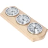 Stazione meteo retrò - legno naturale con quadranti argentati - 2 