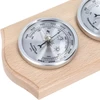 Stazione meteo retrò - legno naturale con quadranti argentati - 3 