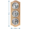 Stazione meteo retrò - legno naturale con quadranti argentati - 5 
