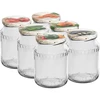 Vasetti TO 720 ml con tappo colorato Ø 82/6 - 6 pezzi ['set di vasetti', ' vasetti per confetture', ' vasetto per conserve', ' vasetto per preparazioni', ' vasetti con tappo', ' vasetti Ø 82', ' vasetti con tappi colorati', ' vasetti per conserve casalinghe', ' vasetti per carne', ' barattolo mania', ' vasetti per pastorizzazione', ' carne in vasetto']