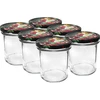 Vasetto 350 ml con coperchio colorato - 6 pz.  - 1 
