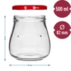 Vasetto twist-off 500ml "Anfora Invertita" con coperchio bordeaux fi 82/6, 6 pezzi - 9 