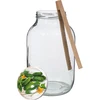 Vaso 4 L, coperchio colorato + forchetta o pinze - 4 