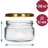 Vaso basso 200ml - con coperchio dorato fi 82/6, 6 pezzi - 5 