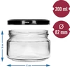 Vaso basso 200ml - con coperchio nero fi 82/6, 6 pezzi - 5 