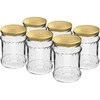 Vaso fisz scanalato 500ml - con coperchio dorato fi 82/6, 6 pezzi  - 1 