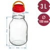 Vaso TO 3 L con coperchio di plastica + pinze fi 100 - 6 