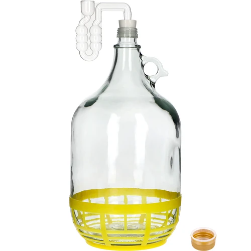 4 x Dama 5L con tappo, tubo di fermentazione, chiusura e cestino - 3