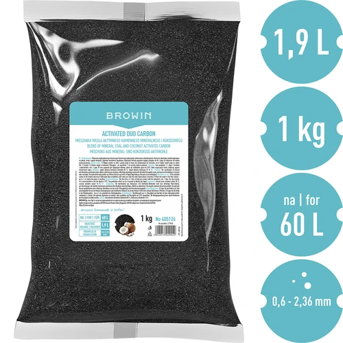 Activated Duo Carbon - miscela di carbone attivo minerale e di cocco, 1 kg, per 60 L - 3