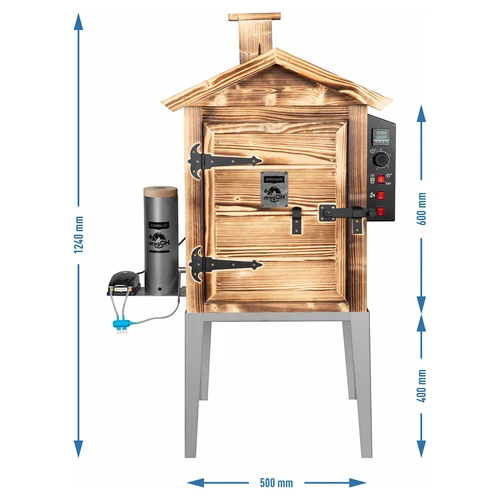 Affumicatoio 115 L dragON Wood 60E - in legno alimentato a legna, con modulo riscaldante elettrico e centralina - 8