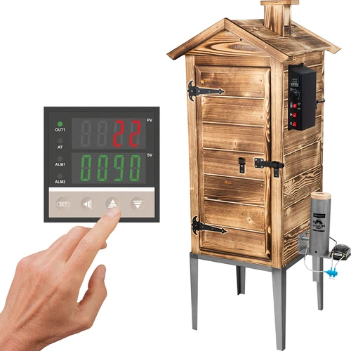 Affumicatoio da giardino 200 L dragON Wood 100E - a legna, modulo riscaldante elettrico e centralina di controllo