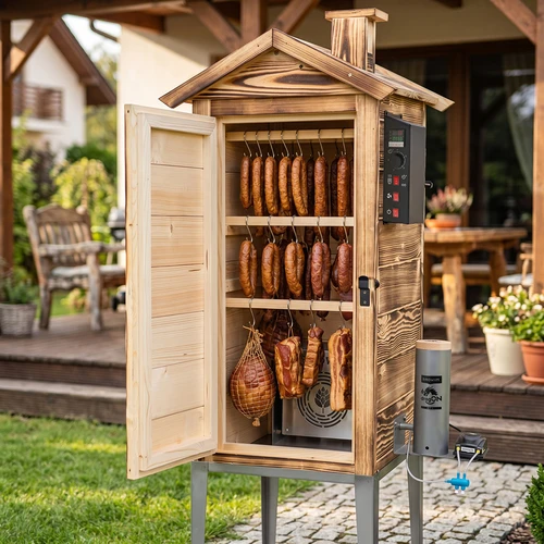 Affumicatoio da giardino 200 L dragON Wood 100E - a legna, modulo riscaldante elettrico e centralina di controllo - 9