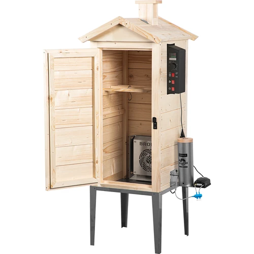 Affumicatoio da giardino in legno 200 L – dragON Wood 100E con modulo di riscaldamento elettrico e centralina di controllo - 2