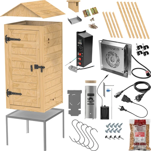 Affumicatoio da giardino in legno 200 L – dragON Wood 100E con modulo di riscaldamento elettrico e centralina di controllo - 3
