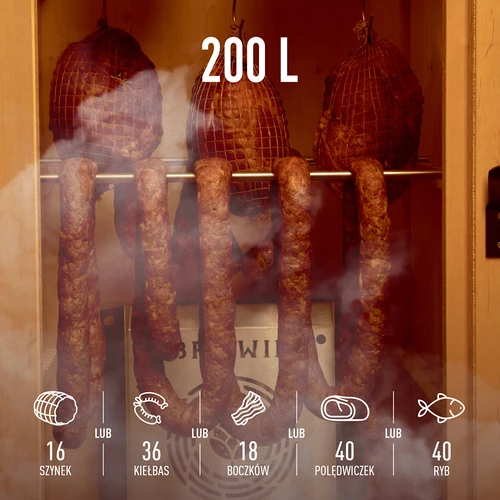 Affumicatoio elettrico dragON PLYWOOD NATURE 100E con modulo di riscaldamento elettrico e centralina di controllo - 8