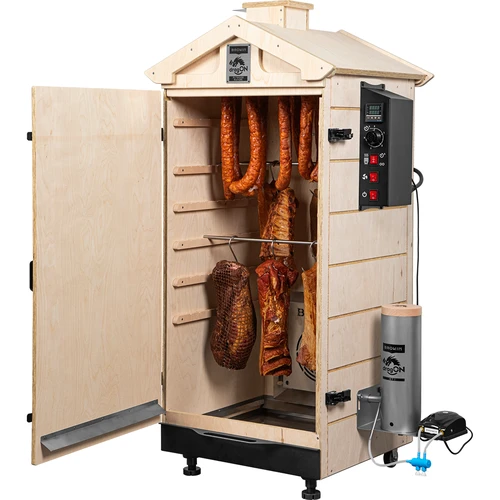 Affumicatoio senza telaio dragON PLYWOOD NATURE con controller digitale, 200L - 4