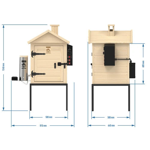 Affumicatore 115 L dragON Wood 60E in legno, con modulo riscaldante elettrico e controller - 12