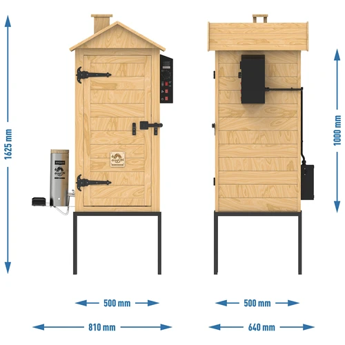 Affumicatore 200 L dragON Larch E21 - in larice, con modulo riscaldante elettrico e centralina di controllo - 14
